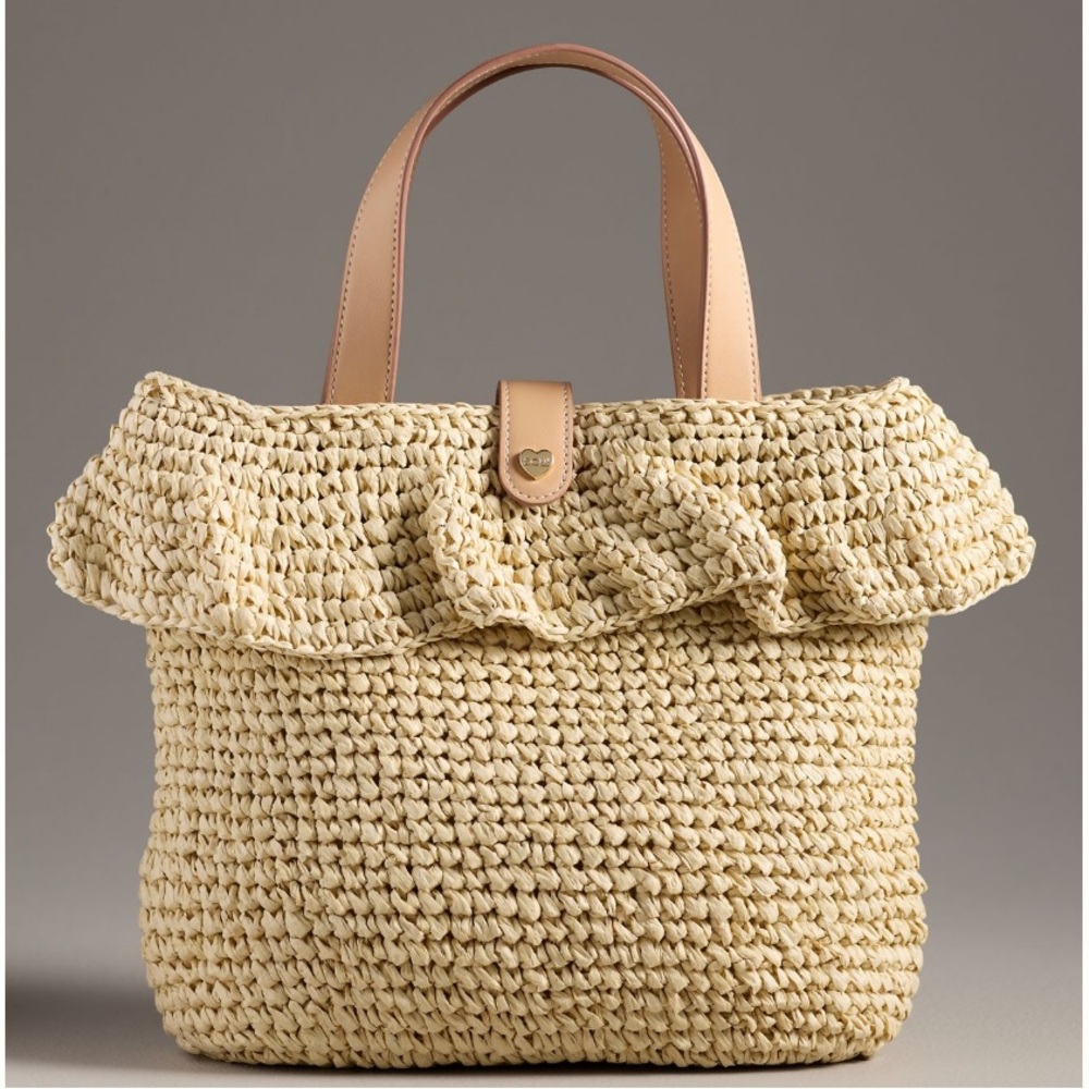 NWT Stoney Clover Lane Raffia Ruffle Tote